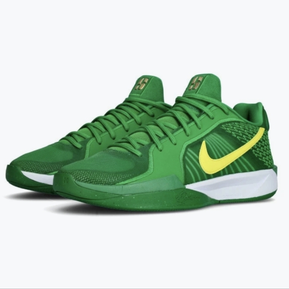 Nike Athletic Green Yellow Oregon Ducks Basketball Sneakers Shoes